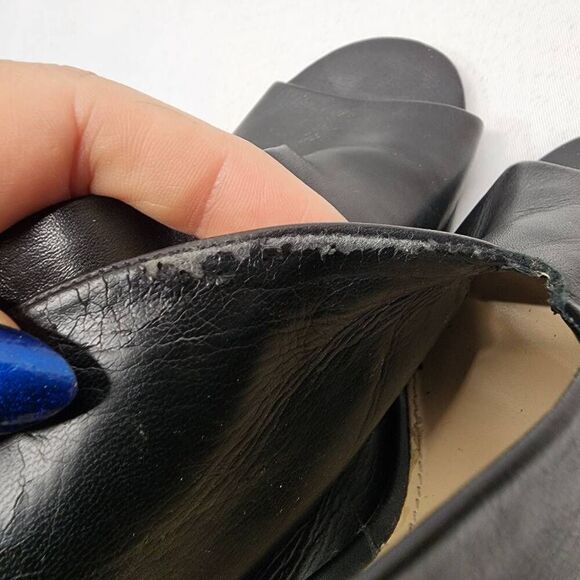 Vince Camuto Women's Size 6M Kembia Black Leather High Heel Slingback Sandals - Picture 9 of 12